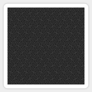 Traditional Japanese Sayagata Geometric Pattern in Greyscale/Black and Grey Sticker